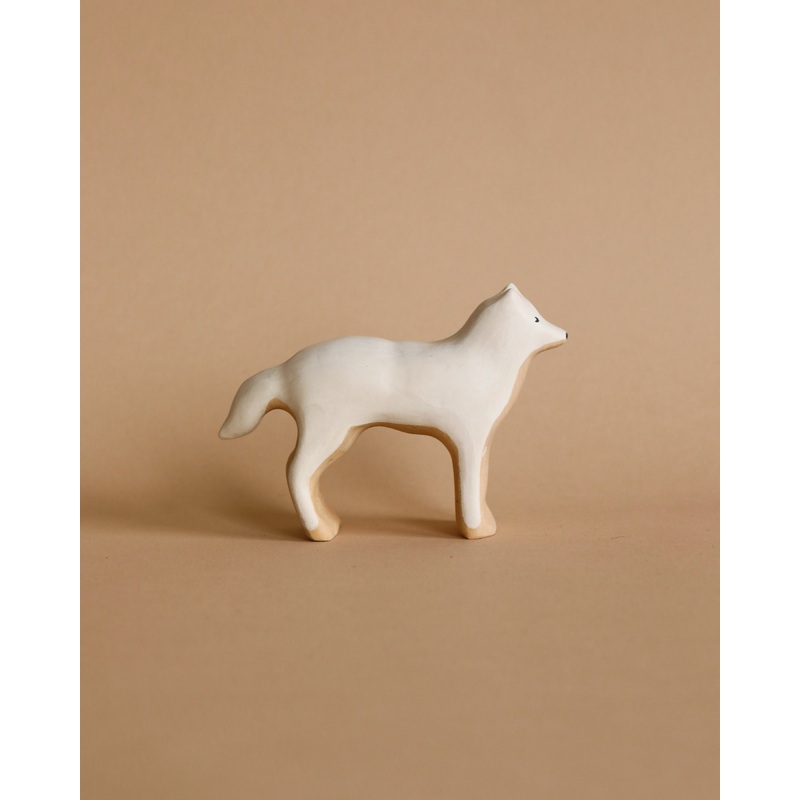 Handmade Wooden Arctic Wolf