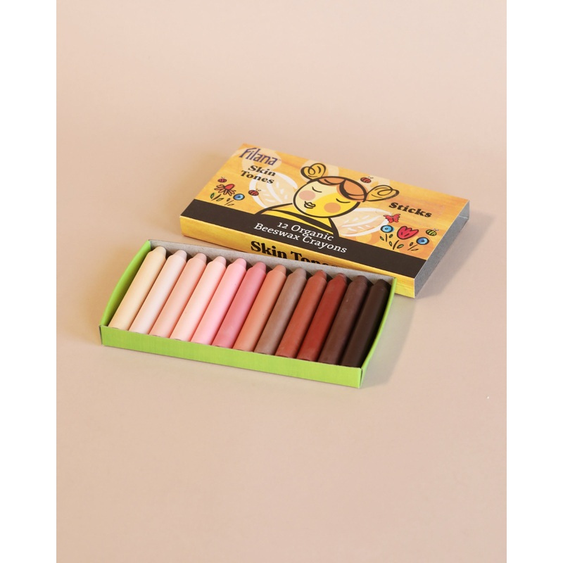 Organic Beeswax Crayons: 12 Skin Tones in Sticks