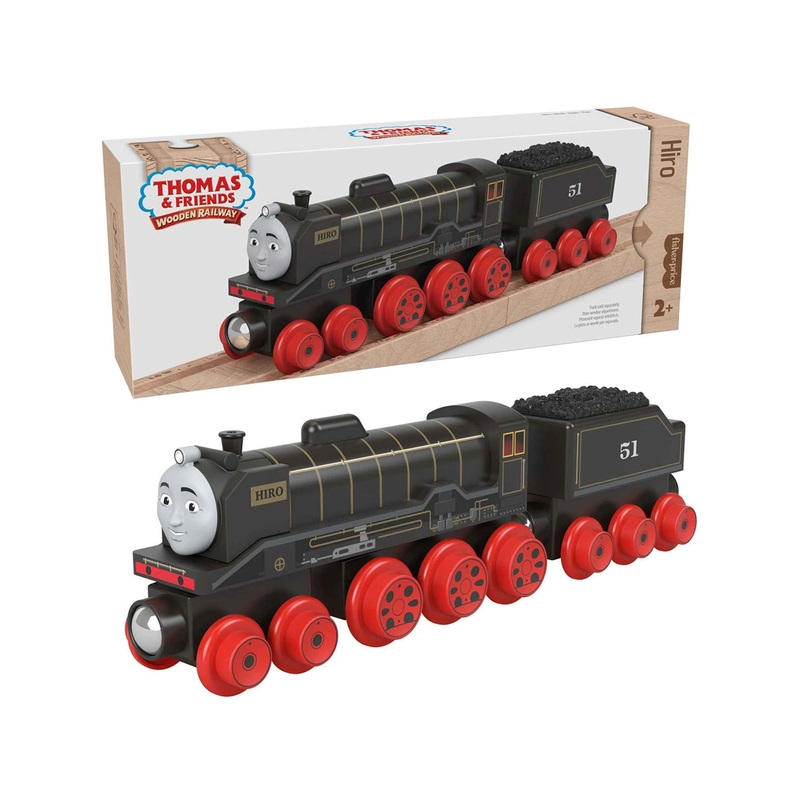 Fisher Price Thomas and Friends Wooden Railway Hiro Engine And Coal Car