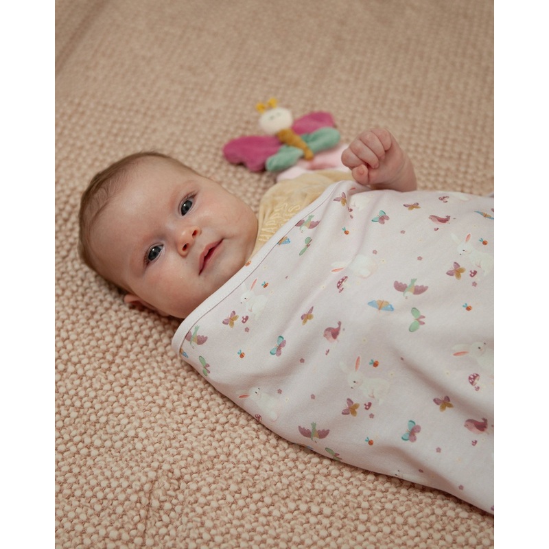 Little Stuff Butterfly Garden Jersey Wrap With Teether Gift Set