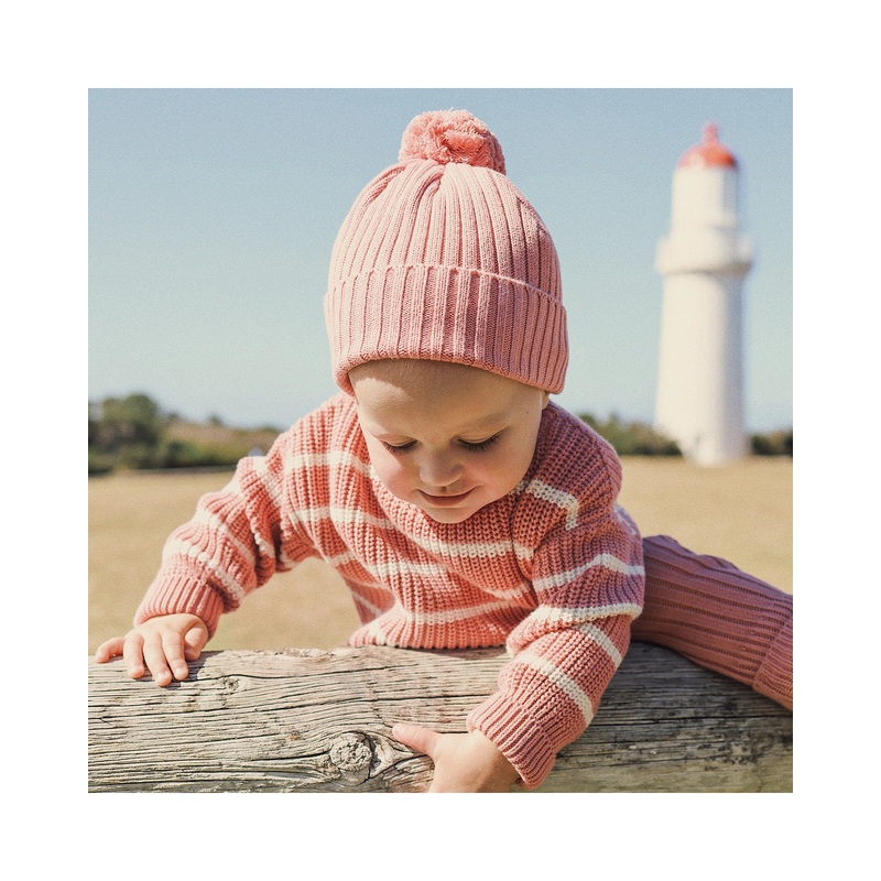 Kynd Baby Chunky Rib Knit Beanie - Cameo