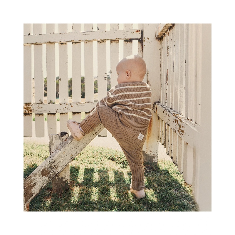 Kynd Baby Chunky Rib Knit Pants - Caramel Marle