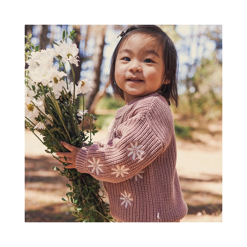 Kynd Baby Embroided Knit Jumper - Woodrose