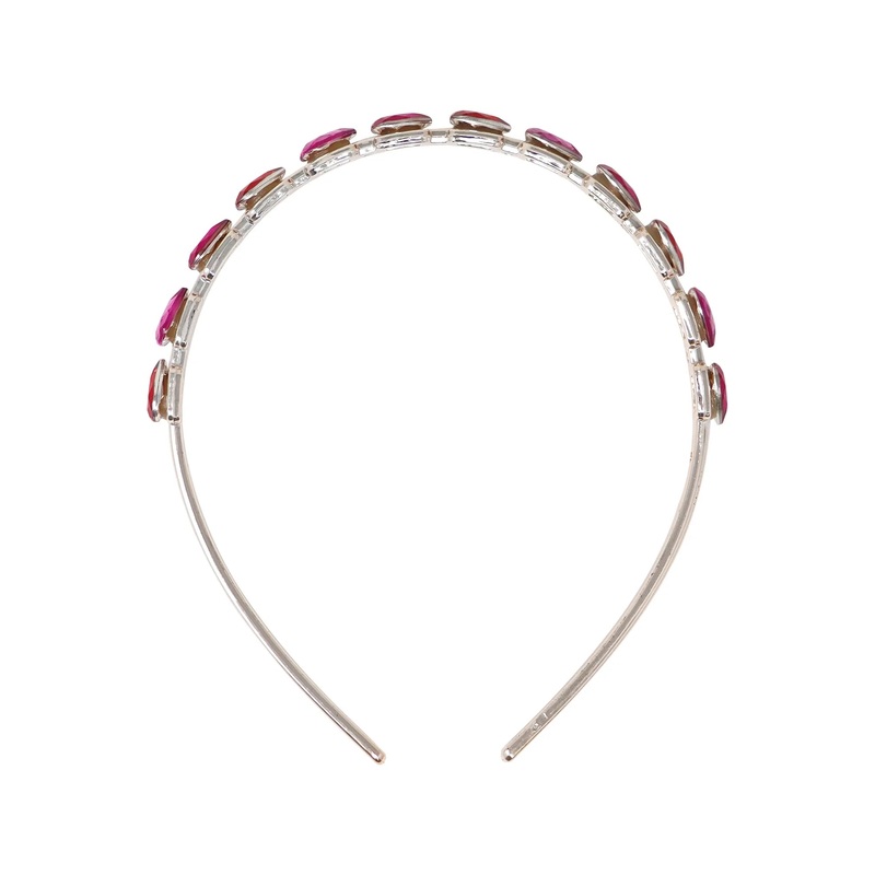 Pink Poppy Headband Gemstone Heart
