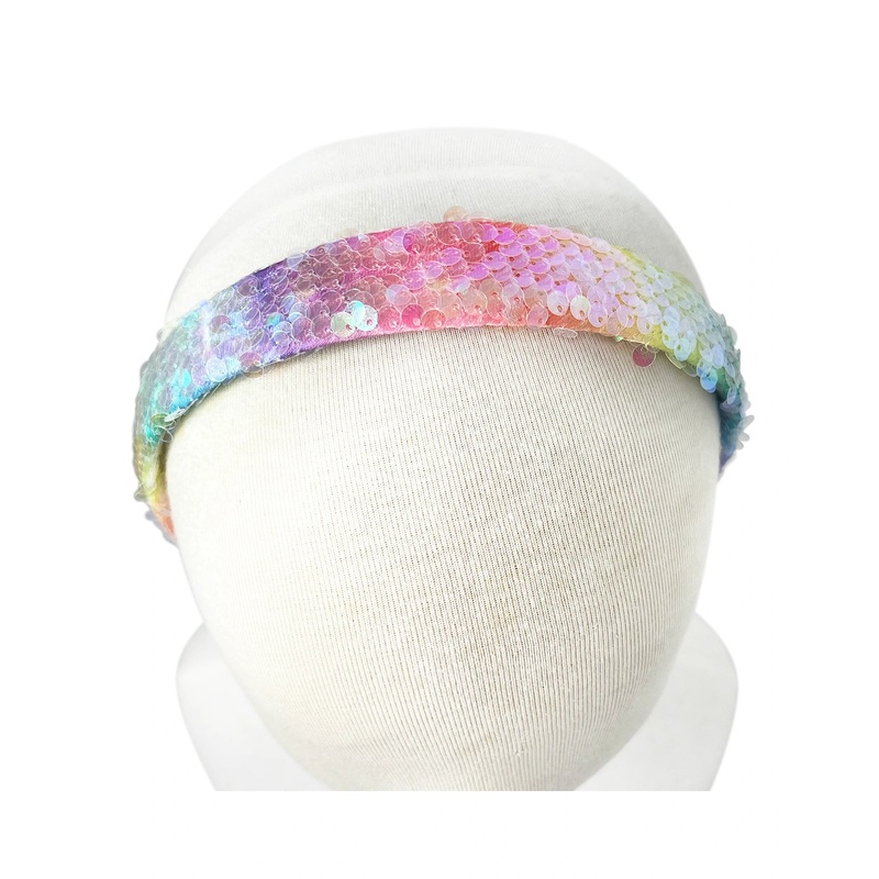 Pink Poppy Unicorn Rainbow Sequin Headband