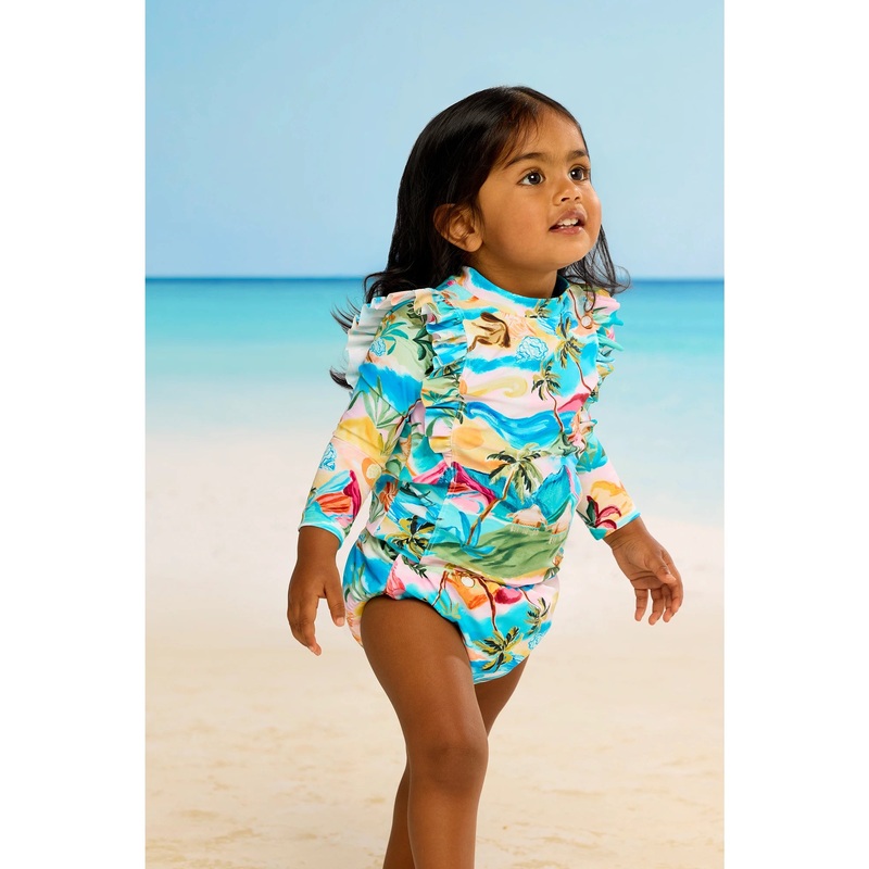 Seafolly Kids South Pacific Frill Two Piece Rashie Set