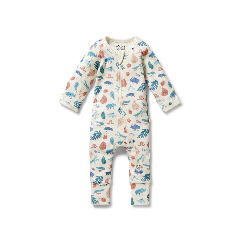 Bug Brigade Organic Rib Zipsuit with Feet