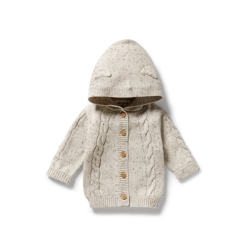 Cookie and Cream Organic Knitted Cable Jacket