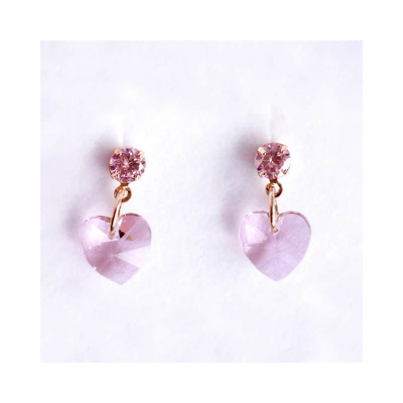 Lauren Hinkley Blush Pink Jewel Heart Earrings