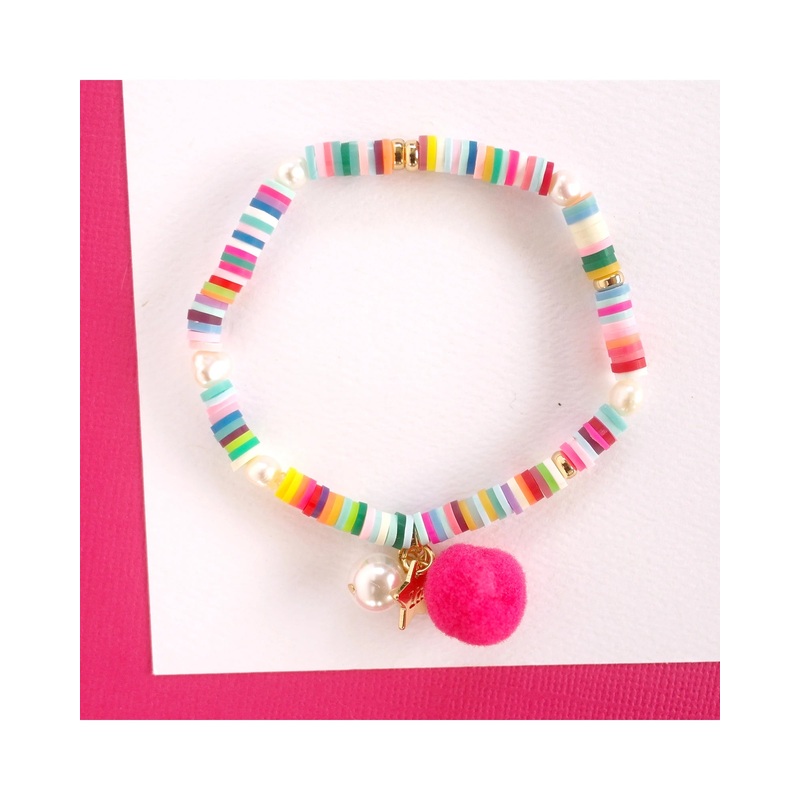 Lauren Hinkley Rainbow Pom Pom Elastic Bracelet
