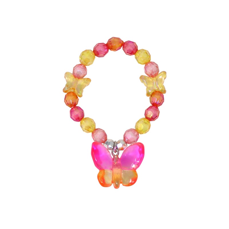 Pink Poppy Rainbow Butterfly Bracelet