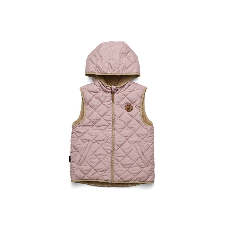 REVERSIBLE YETI VEST Blush/Camel