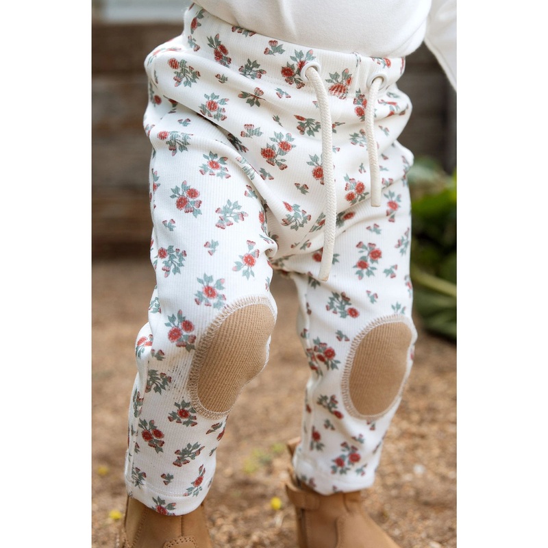 Homegrown Rib Knee Patch Legging Pink Eucalypt