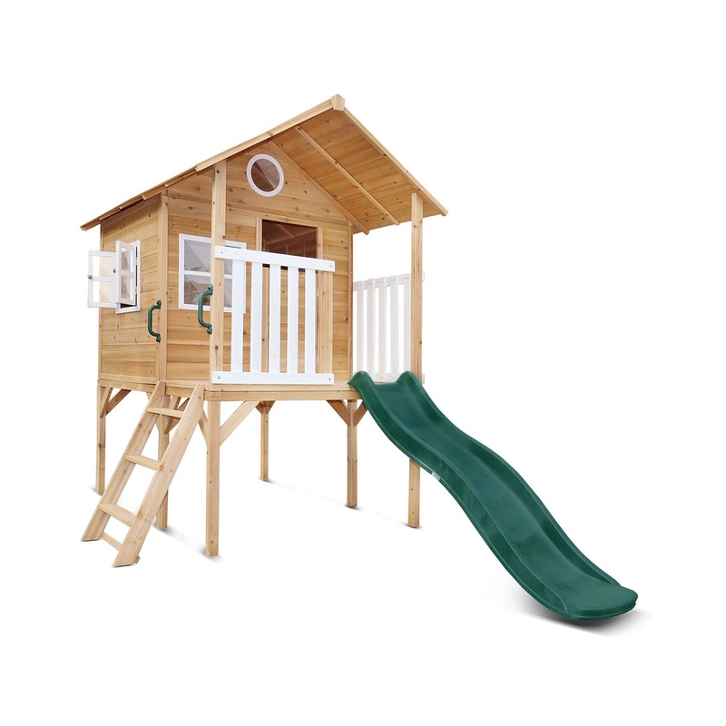 Lifespan Kids Archie Elevated Cubby House with Green Slide