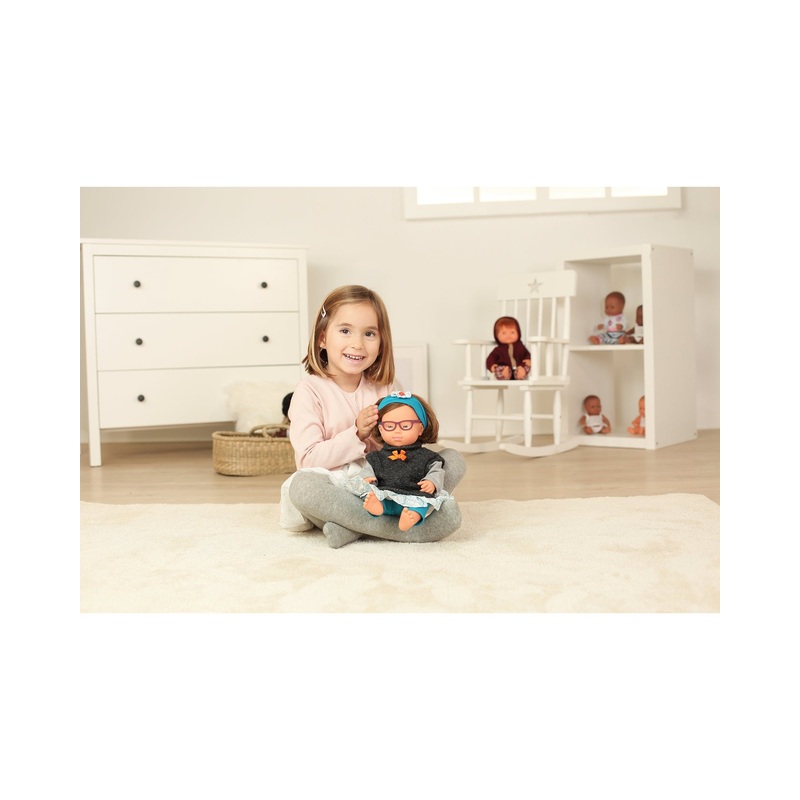 Miniland Caucasian Girl with Down Syndrome and Glasses Dolls