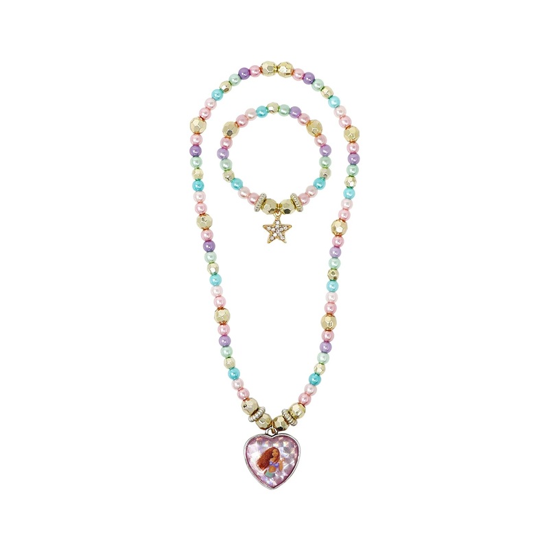 Disney Princess Ariel Pendant Stretch Beaded Necklace & Bracelet
