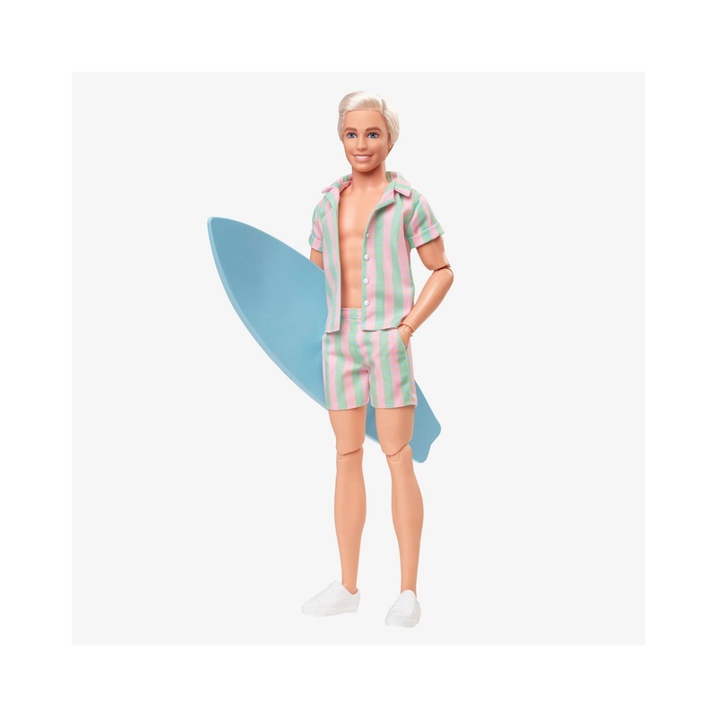 Ken Doll Wearing Pastel Striped Beach Matching Set  Barbie The Movie