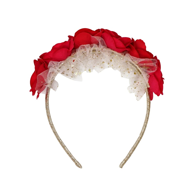 Pink Poppy Christmas Headband Holiday Floral