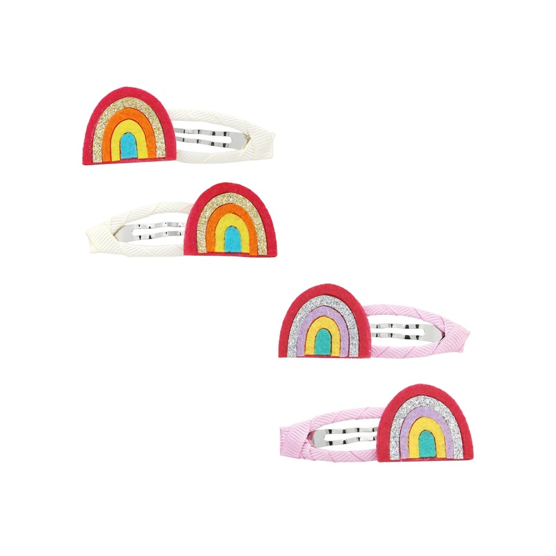 Pink Poppy Hairclips Over the Rainbow