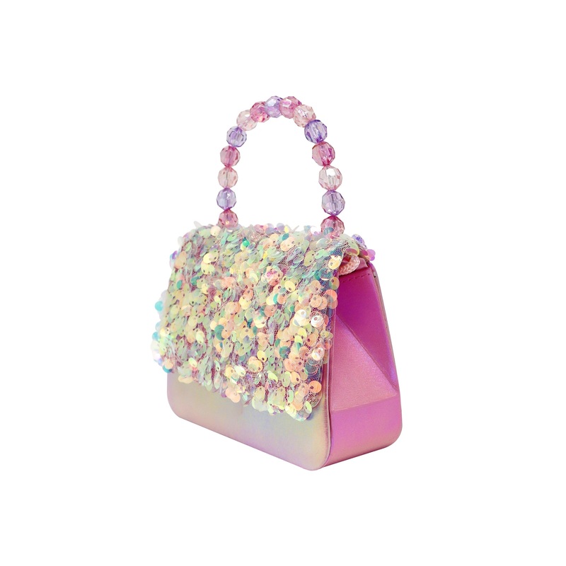 Pink Poppy Sequin Handbag