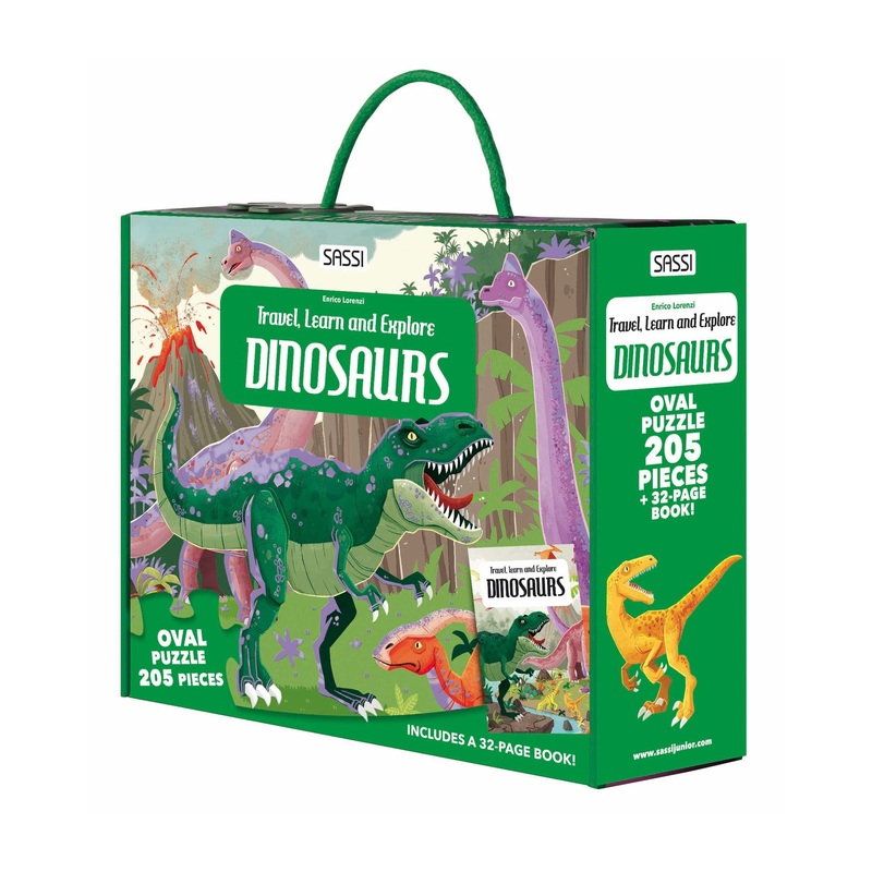 Sassi Travel Learn Explore Puzzle and Book Set Dinosaurs
