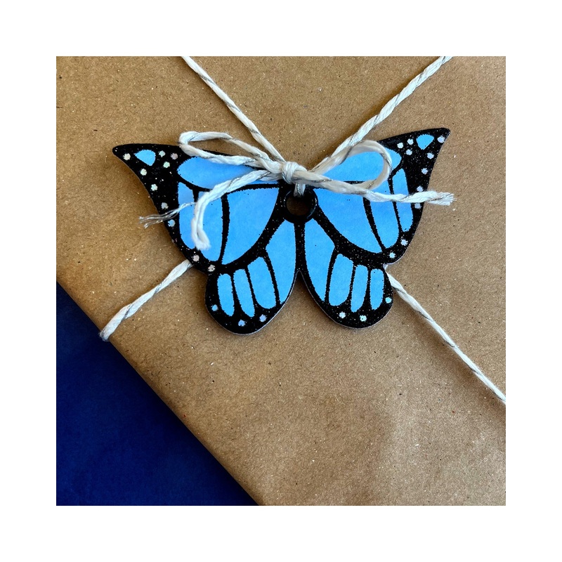Candlebark Blue Butterfly Tag