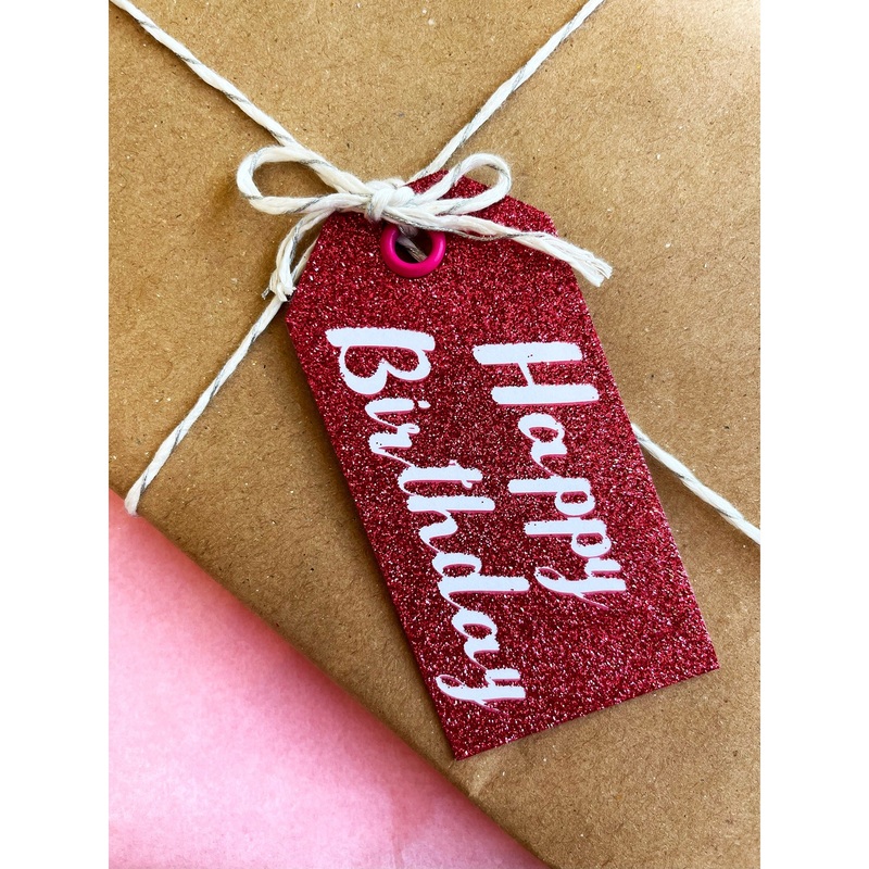 Candlebark Glitter Birthday Tag