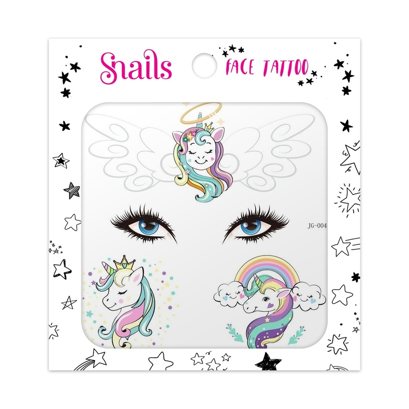 Snails Face Tattoo Unicorn Crown