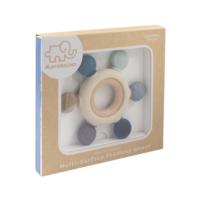 Multi Surface Teething Wheel Steel Blue
