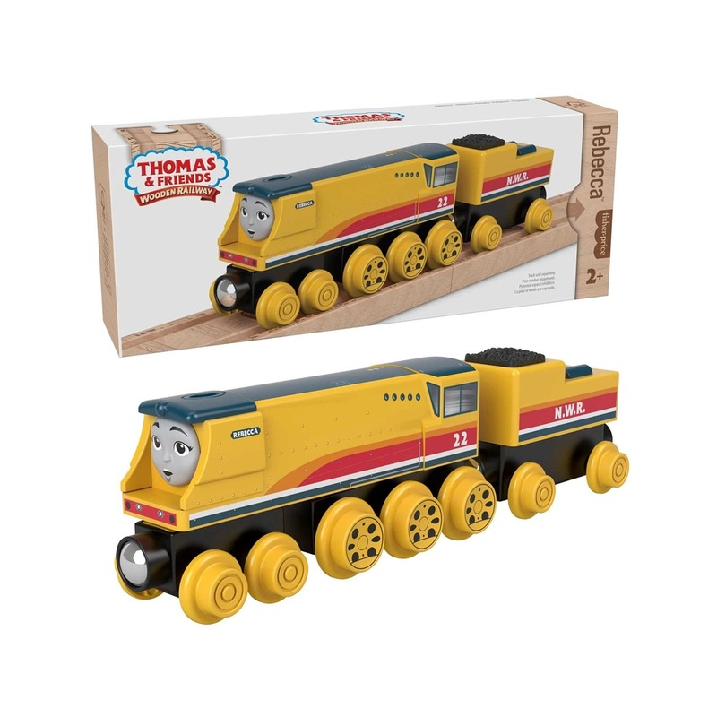 Fisher Price Thomas and Friends Wooden Railway Rebecca Engine And Coal Car