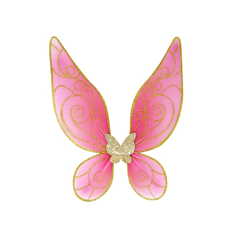 Pink Poppy Butterfly Ballet Pink and Gold Sparkle Wire Wings