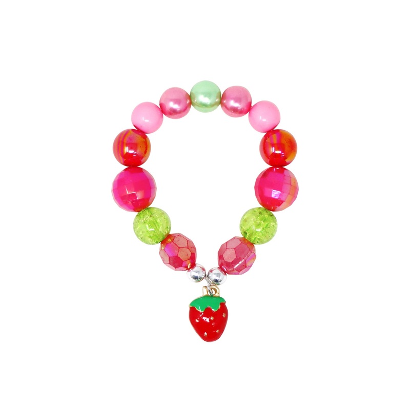 Pink Poppy Bracelet Strawberry Charm