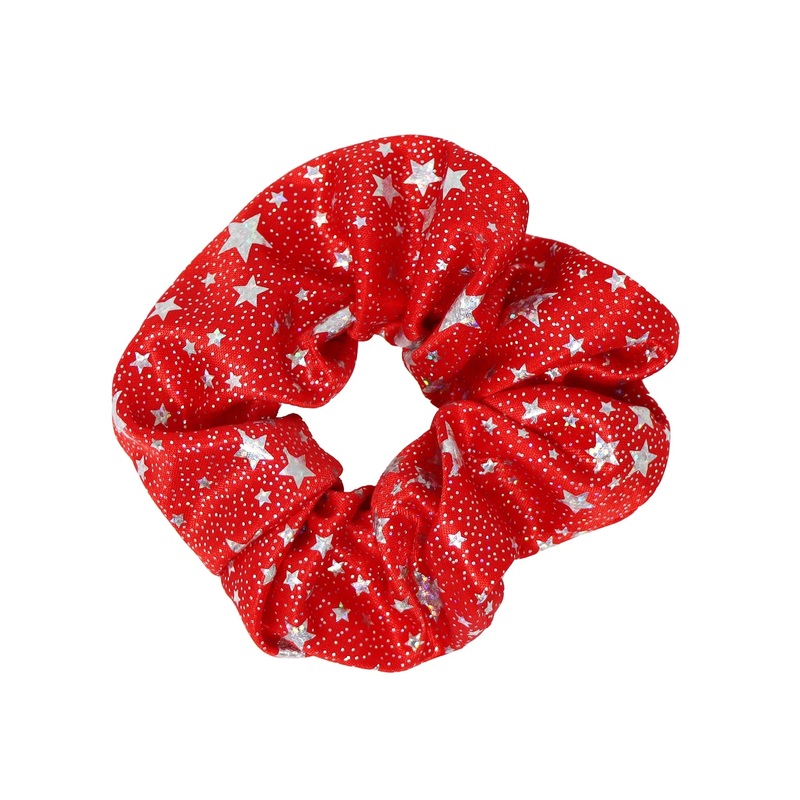Pink Poppy Christmas Holiday Scrunchie