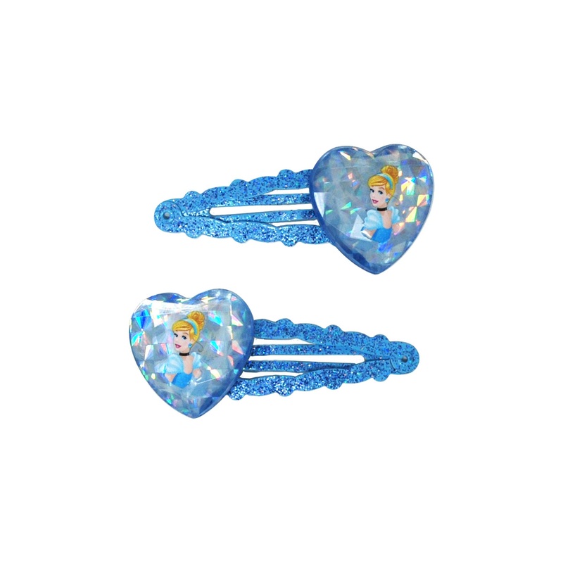 Pink Poppy Cinderella Heart Gem Clips