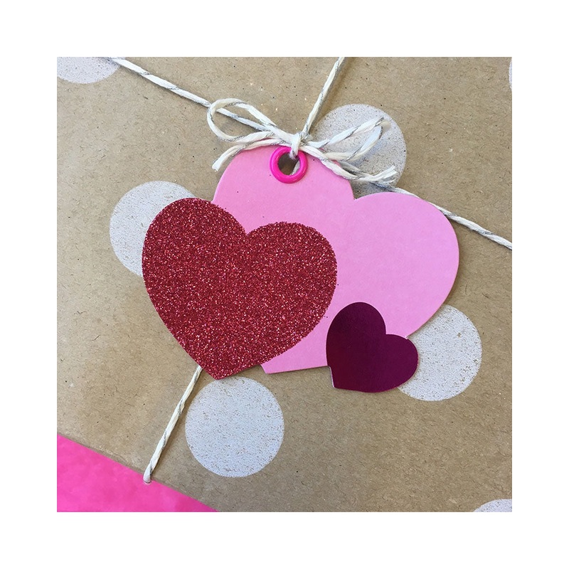 Candlebark Pink Hearts Tag