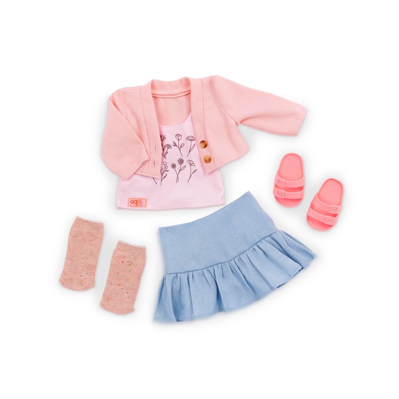 Our Generation Regular Outfit Pink Sweater with Ruffle Skirt