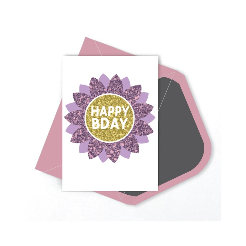 Candle Bark Blooming Happy Bday Card