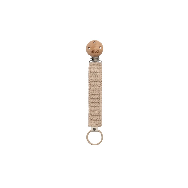 Knitted Pacifier Clip Vanilla