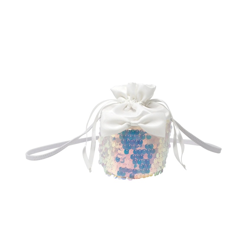 Pink Poppy Christmas Glimmer Drawstring Bag