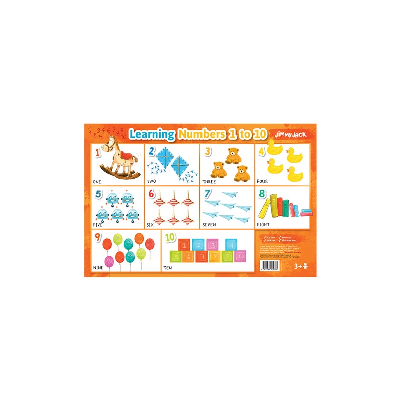 Jimmy Jack Placemat Numbers 1 To 10