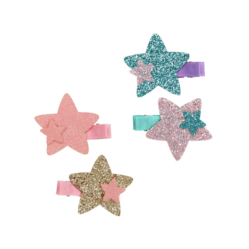Pink Poppy Hair Clip Shimmering Mermaid Star