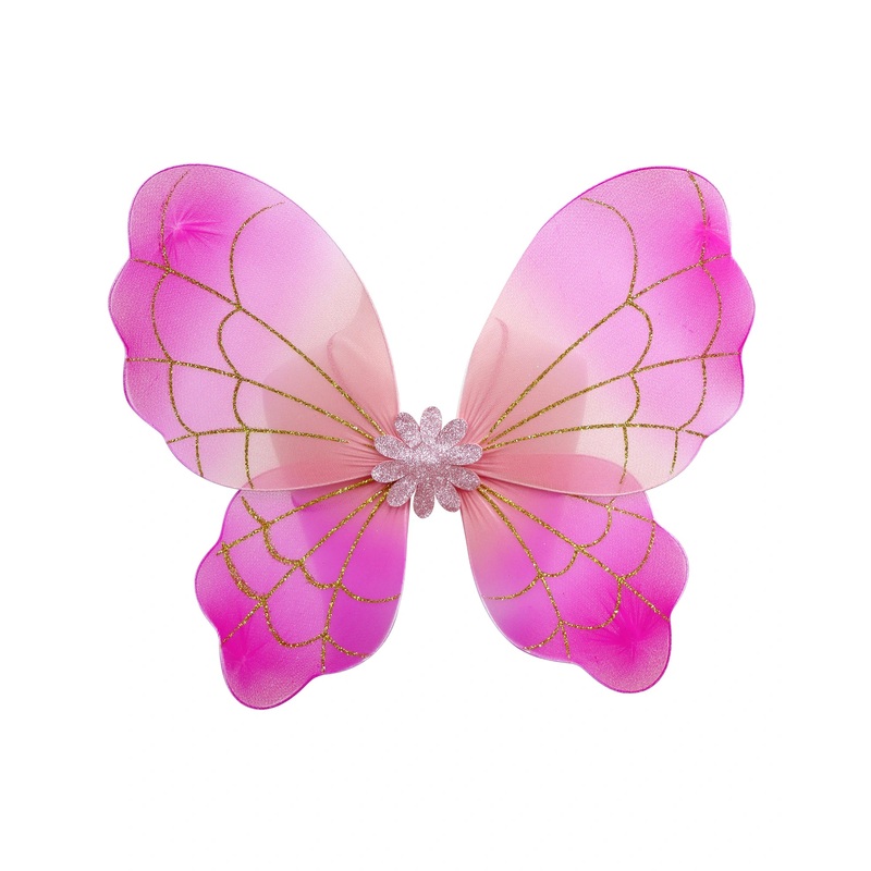 Pink Poppy Vibrant Vacation Glitter Wings