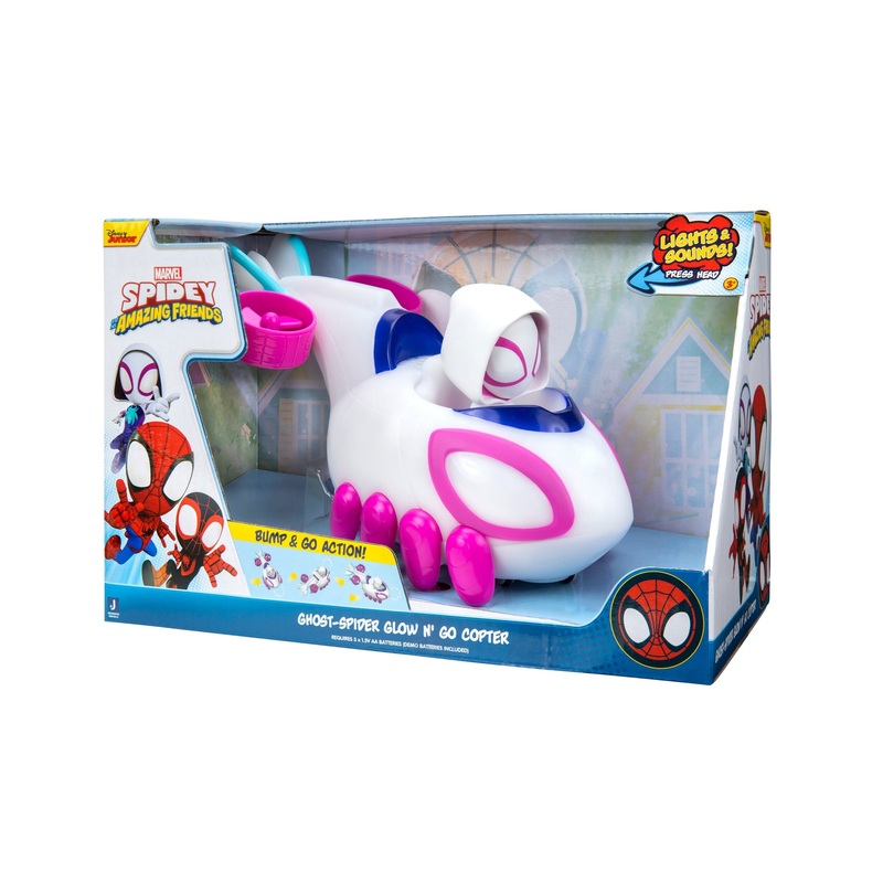 Spidey and His Amazing Friends Ghost-Spider Glow N Go Copter Feature Vehicle