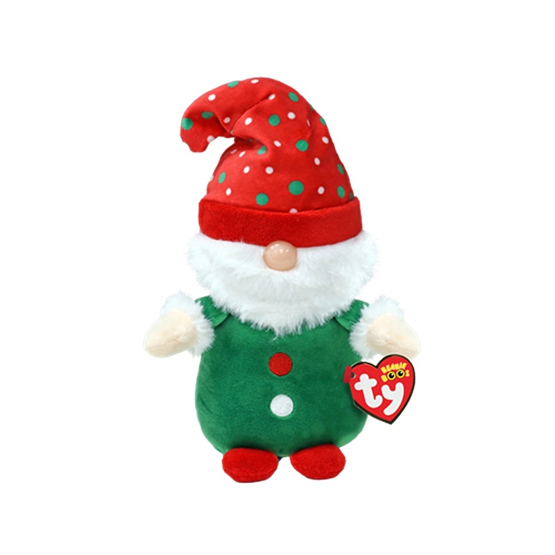 TY Small Gnolan Green Gnome Xmas