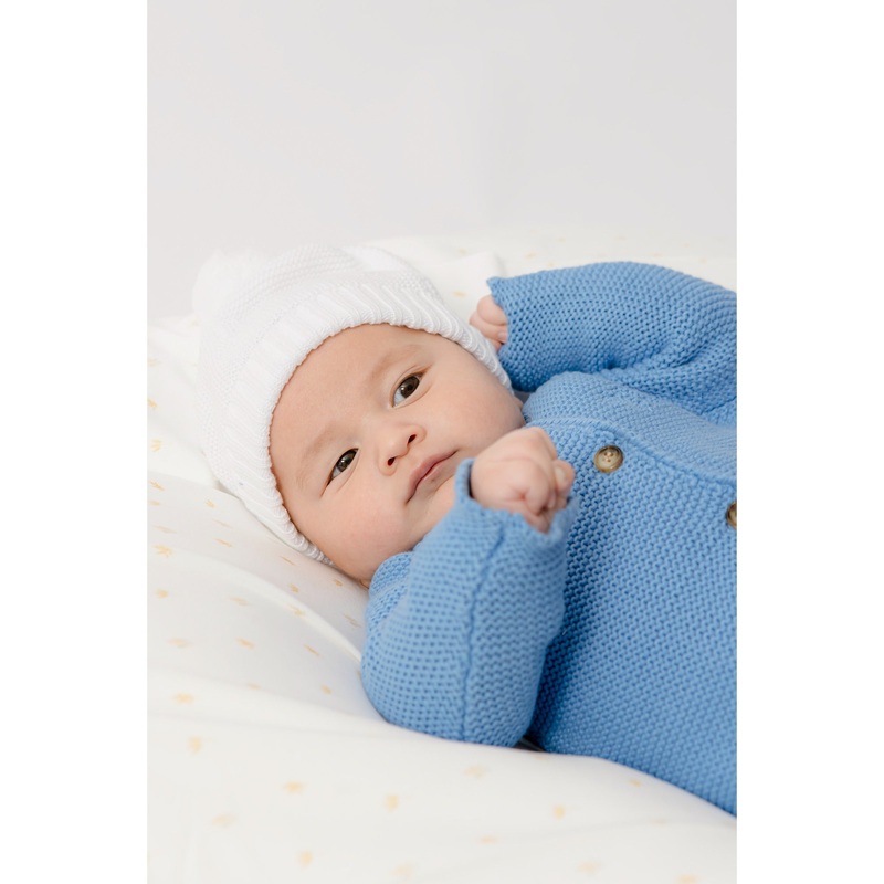 Homegrown Organic Newborn Cardigan Light Blue