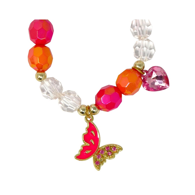 Pink Poppy Butterfly Friends Bracelet