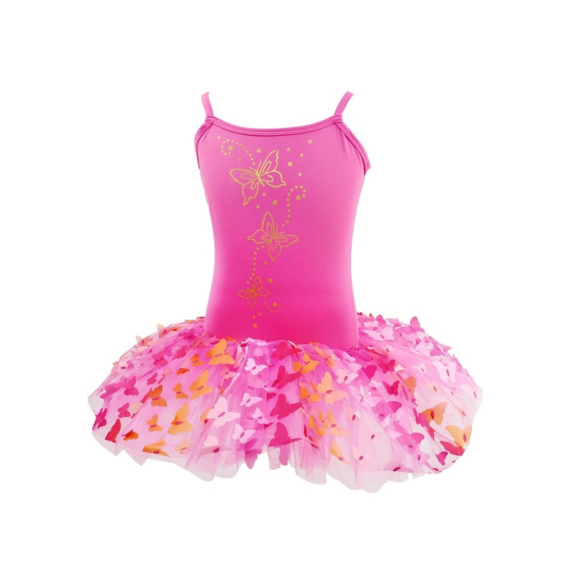 Pink Poppy Butterfly Hot Pink and Gold Multi Layered Tutu
