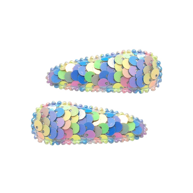 Pink Poppy Mermaid Sequin Snap Clips