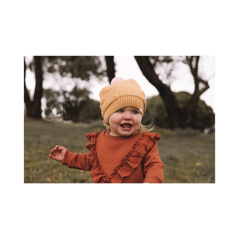 Millymook Stephanie Baby Girls Beanie - Yellow