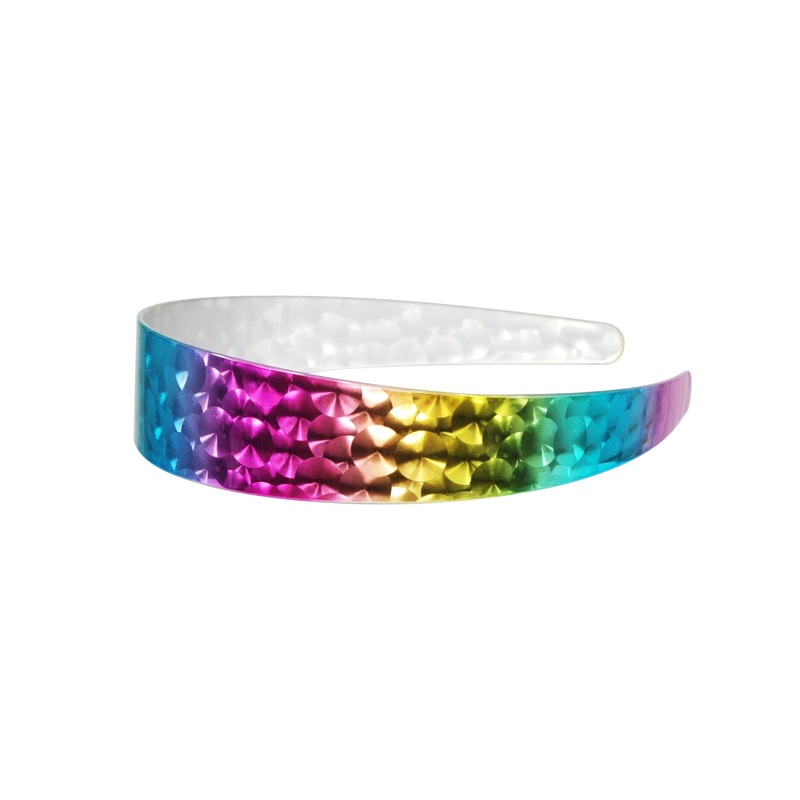 Pink Poppy Headband Metallic Rainbow Laser
